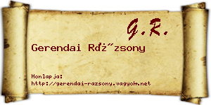 Gerendai Rázsony névjegykártya